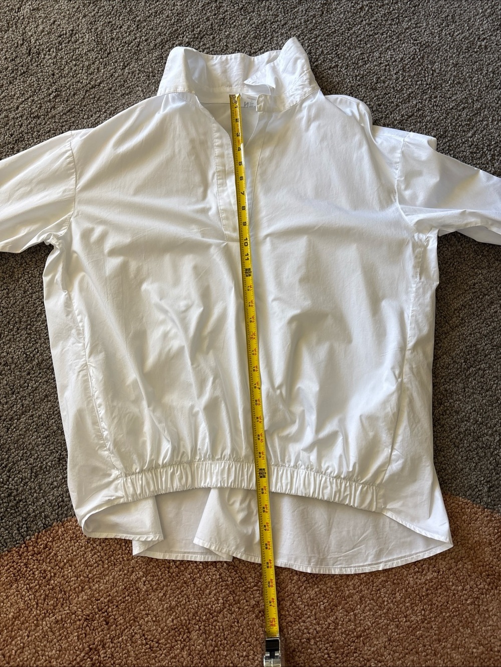 PLANET by Lauren G Size 1 White Cotton Asymmetrical Minimalist Tunic Pockets USA - Picture 5 of 9